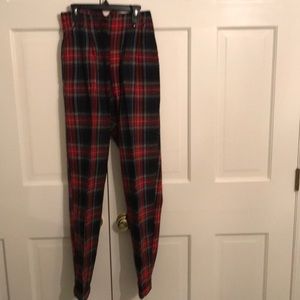 Scotch plaid cuffed trousers - vintage